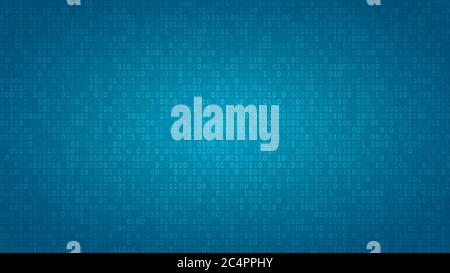 Sfondo astratto di zeri ad uno in colori blu chiaro. Illustrazione Vettoriale