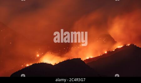 The Bighorn Fire, Catalina Foothills, Tucson, AZ 6-23-2020 Foto Stock