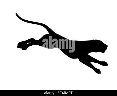 Nero silhouette leonessa adulta african wild predatory Cat femmina leone cartoon cute animale disegno piatto vettore illustrazione isolato su sfondo bianco Illustrazione Vettoriale