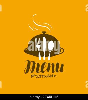 Logo del menu. Diner, ristorante, cucina simbolo illustrazione vettoriale Illustrazione Vettoriale