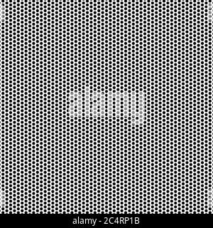 Sfondo punteggiato mezzitoni distribuito uniformemente. Modello vettoriale effetto mezzitoni. Punti circolari isolati sullo sfondo bianco. Illustrazione Vettoriale