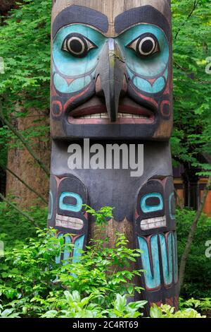 Pioneer Square Totem Pole, Seattle, Washington state, USA Foto Stock