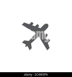 Icona di un aereo su sfondo bianco Illustrazione Vettoriale