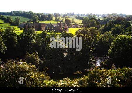 Egglestone Abbey vicino al castello di Barnard, contea di Durham Foto Stock