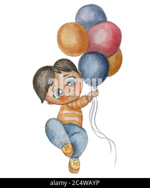 Acquerello illustrazione di un palloncino verde. Immagine isolata su sfondo  bianco. Festosa disegno a mano Foto stock - Alamy