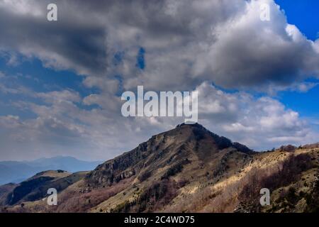 Cima di Comanegra - (alta Garottxa Montagne, Catalogna, Spagna) Foto Stock