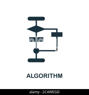 Icona algoritmo. Design semplice e creativo dalla collezione di icone di intelligenza artificiale. Icona algoritmo riempita per infografiche e banner Illustrazione Vettoriale