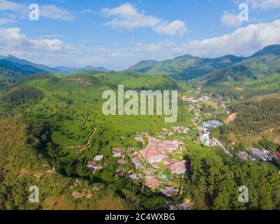 Vista aerea del quartiere della città di Munnar. Foto Stock