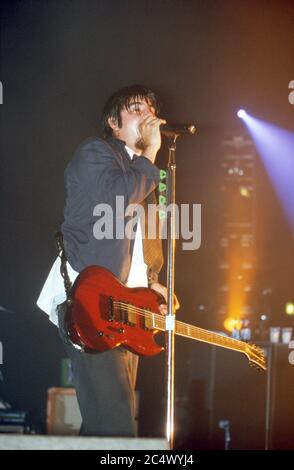 Chino Moreno si esibisce con i Deftones il 6 giugno 2000, Brixton Academy, Londra, Inghilterra, Regno Unito.June Foto Stock