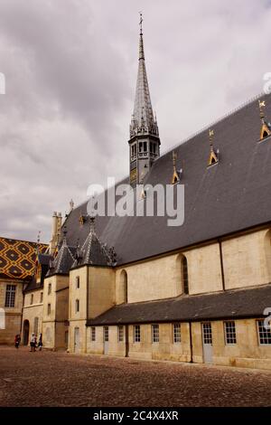 Beaune Dept, Cote-d'Or Bourgogne Francia, importante asta di vino, importante viticoltura, Ente commerciale, architettura, Gastronomia, Hospice de Beaune. Foto Stock