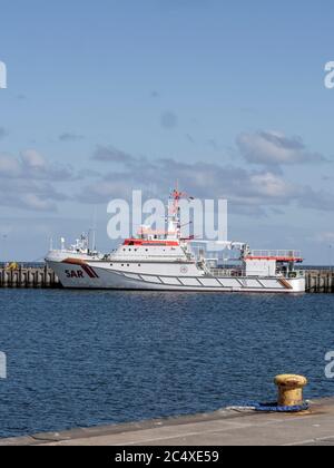 Nave da crociera Hermann Marwede al porto sud, isola Helgoland, distretto di Pinneberg, Schleswig-Holstein, Germania, Europa Foto Stock