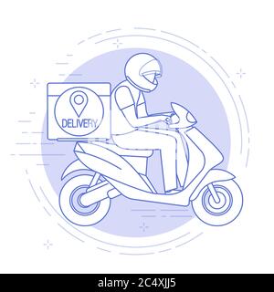 . Concetto di servizio di consegna online, Illustrazione Vettoriale
