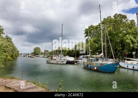 Lydney Harbour, Gloucestershire, prima della rigenerazione 2020. Foto Stock