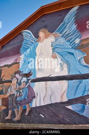 Guardian Angel Murale sulla Ninth Avenue a El Paso, Texas, Stati Uniti Foto Stock