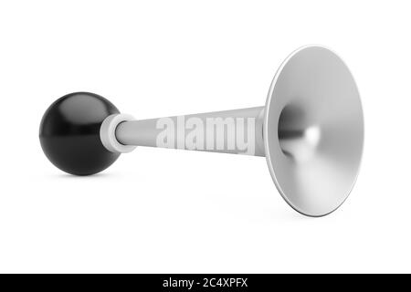 Air Horn Silver Vintage Bicycle su sfondo bianco. Rendering 3d Foto Stock