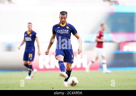 Milano (Italia) 28 giugno 2020. Bryan Cristante di Roma durante la Serie A partita tra AC Milano e come Roma. Foto Stock