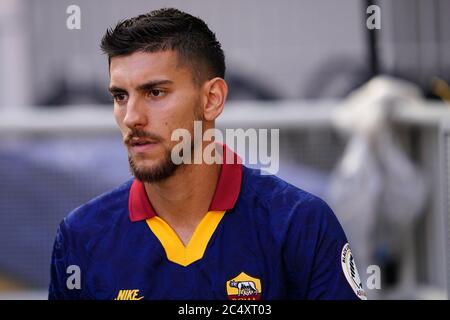 Milano (Italia) 28 giugno 2020. Lorenzo Pellegrini di Roma durante la Serie A match tra AC Milano e AS Roma. Foto Stock