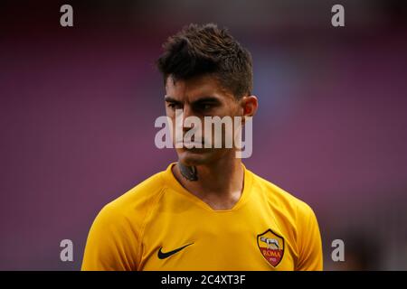 Milano (Italia) 28 giugno 2020. Diego Perotti di Roma durante la Serie A match tra AC Milano e AS Roma. Foto Stock