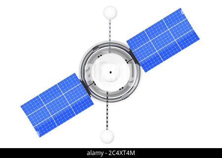 Modern World Global Navigation satellite su sfondo bianco. Rendering 3d Foto Stock