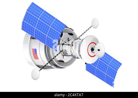 Modern World Global Navigation satellite su sfondo bianco. Rendering 3d Foto Stock