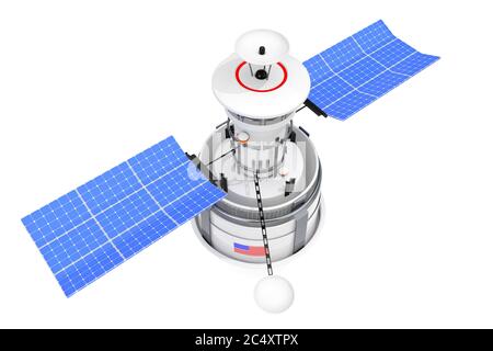 Modern World Global Navigation satellite su sfondo bianco. Rendering 3d Foto Stock