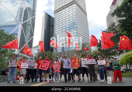 Hongkong, Cina. 28 Giugno 2020. I cittadini di Hong Kong partecipano al rally per sostenere la legislazione nazionale sulla sicurezza relativa a Hong Kong, in Cina, il 28 giugno 2020. (Foto di TPG/cnsphotos) (Foto di Top Photo/Sipa USA) Credit: Sipa USA/Alamy Live News Foto Stock