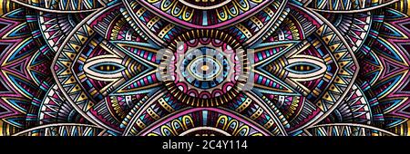 Astratto etnico tappeto ornamentale senza cuciture modello. Sfondo vintage vettoriale. Illustrazione Vettoriale