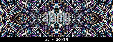 Astratto etnico tappeto ornamentale senza cuciture modello. Sfondo vintage vettoriale. Illustrazione Vettoriale