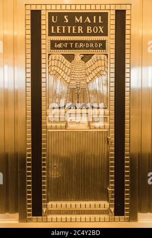 Letter Box all'interno del Field Building, Chicago, Illinois, USA Foto Stock