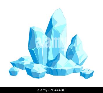 Pezzi e cristalli di ghiaccio, iceberg per il design e l'arredamento Illustrazione Vettoriale