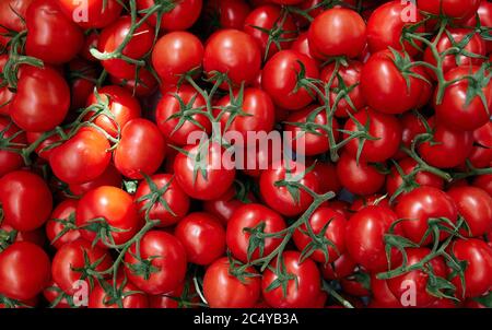 Pomodori belli (pomodori Baku). Prodotti nel mercato orientale. bazaar Foto Stock