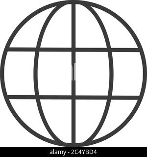 Icona World Wide Web Vector. Illustrazione del logo della linea vettoriale. Simbolo del browser . Illustrazione Vettoriale