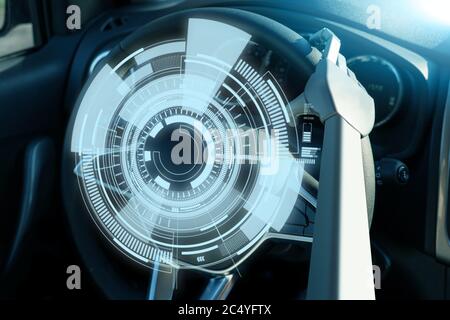 Auto autonoma. Veicolo con guida automatica. Foto di alta qualità Foto Stock