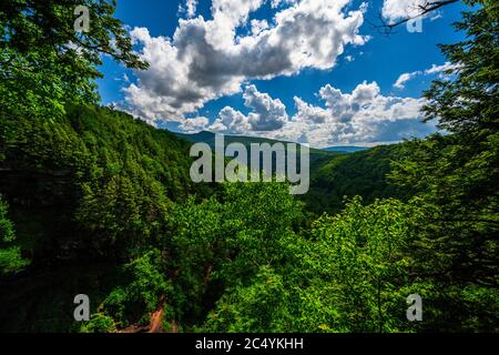 Cascate di Kaaterskill a Catskills Mountains, NY, Stati Uniti Foto Stock