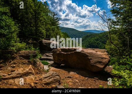 Cascate di Kaaterskill a Catskills Mountains, NY, Stati Uniti Foto Stock