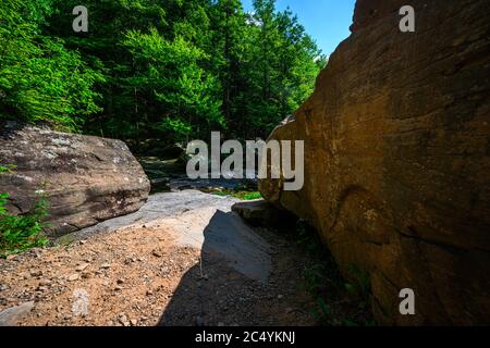 Cascate di Kaaterskill a Catskills Mountains, NY, Stati Uniti Foto Stock