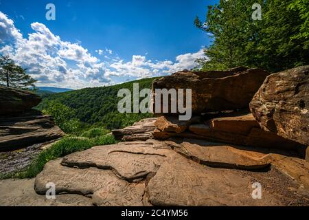 Cascate di Kaaterskill a Catskills Mountains, NY, Stati Uniti Foto Stock