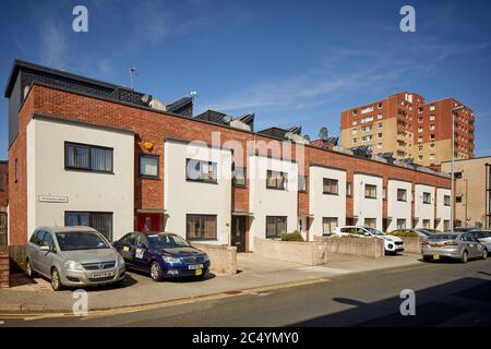 Ashton-under-Lyne centro di case moderne su Bentinck Street, Chambers Mews Foto Stock