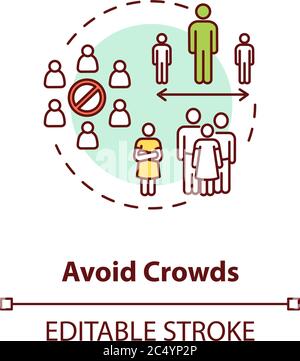Evitare la folla concetto icona Illustrazione Vettoriale