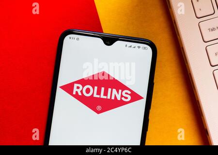 Brasile. 28 Marzo 2020. In questa illustrazione fotografica viene visualizzato il logo Rollins sullo smartphone. Credit: Rafael Henrique/SOPA Images/ZUMA Wire/Alamy Live News Foto Stock