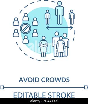 Evitare la folla concetto icona Illustrazione Vettoriale