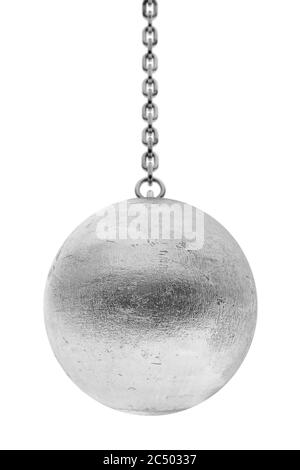 Closeup Wrecking Ball su sfondo bianco. Rendering 3d. Foto Stock