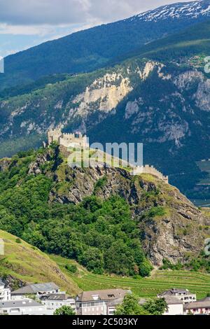 Svizzera, Cantone Vallese, Sion, Chateau Tourbillon Foto Stock