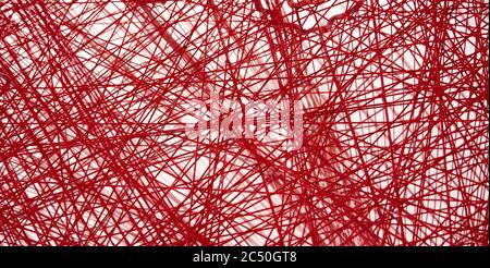 Filettatura rossa. Linee rosse astratte. Foto Stock