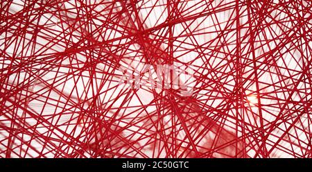 Filettatura rossa. Linee rosse astratte. Foto Stock