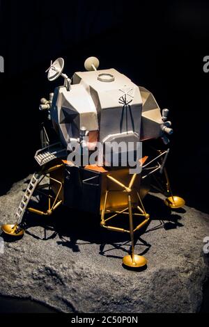 Seoul Corea del Sud 6 ottobre 2019: Il modello 1:32 di Apollo 11 modulo lunare aquila nel Seodaemun Museo di Storia Naturale. Foto Stock