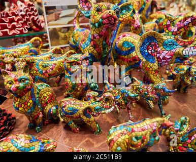 Souvenir turistici a Barcellona Foto Stock