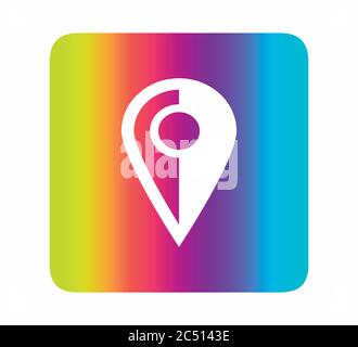 posizione, costruzione di un percorso sulla mappa. Un punto sulla mappa Illustrazione Vettoriale