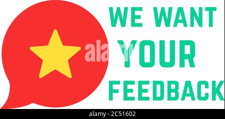 desideriamo il vostro feedback con la velocità di bolla del parlato Illustrazione Vettoriale