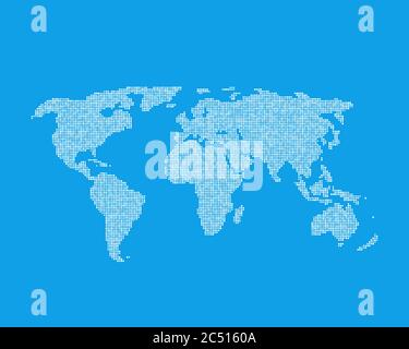 mappa mondiale bianca come elemento infografico Illustrazione Vettoriale